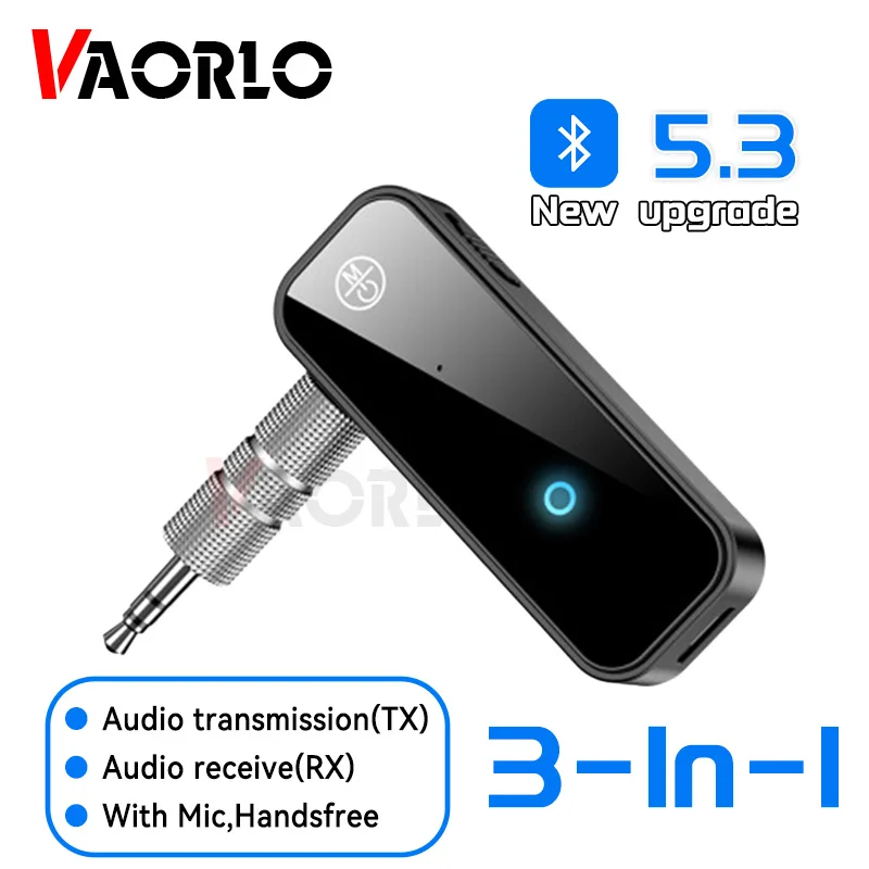 Bluetooth 5.3 Transmitter Receiver HIFI stereo Wireless Audio Adapter HD Mic 3.5mm AUX Car Audio Music Hands-free