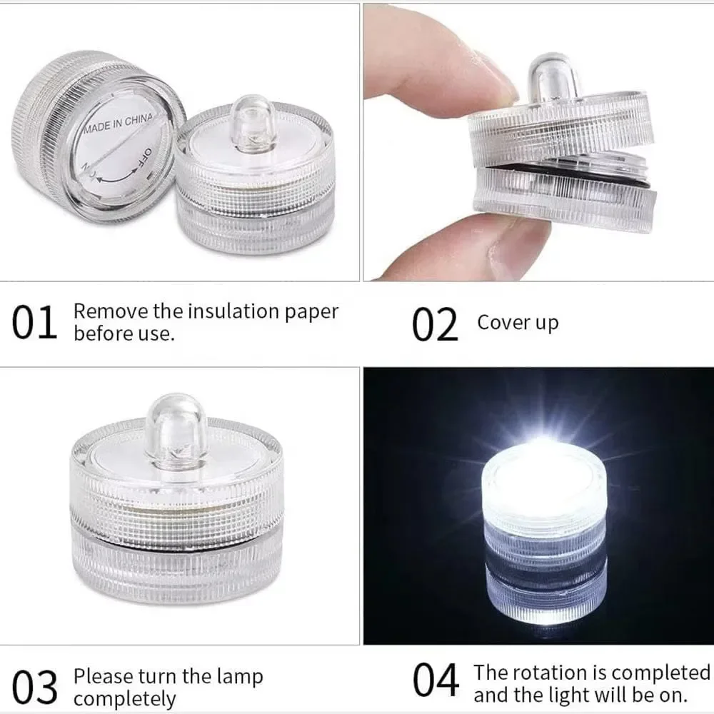 LED Submersible Light Underwater Night Lamp Battery Operated Garden Swimming Pool Light Fish Tank Pool Underwater Lighting - 2