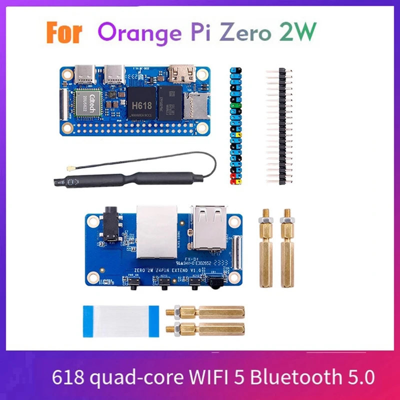 

For Orange Pi Zero 2W Development Board RAM+Expansion Board DDR4 Mini PC H618 Wifi5 Bluetooth5.0 Support 4K 60FPS