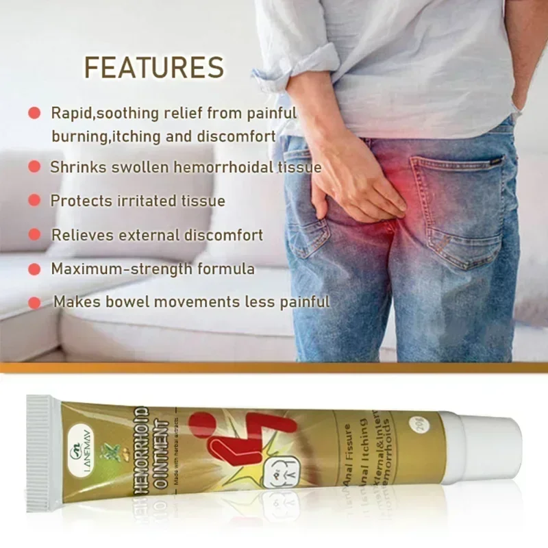 Hemorrhoid Removal Cream New Natural Herbal Extract Relieve Anal Anus Swelling Bleeding Gel