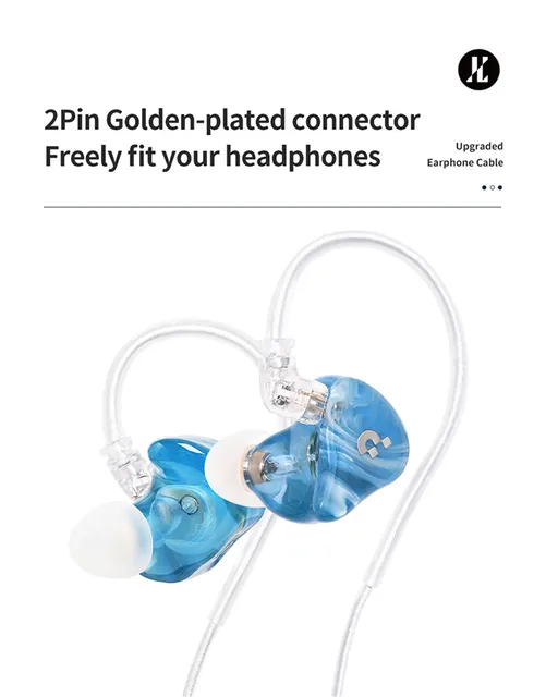 JCALLY TC40 Type-C Core Twist Silver-plated Earphone Cable QDC