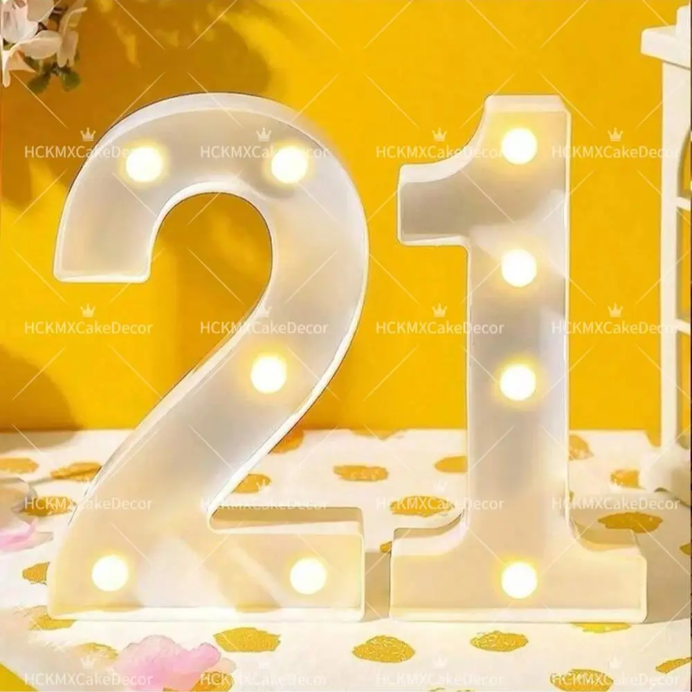 Illuminated LED Marquee Numbers - Battery Operated Decorative Lights for Events and Home Decor