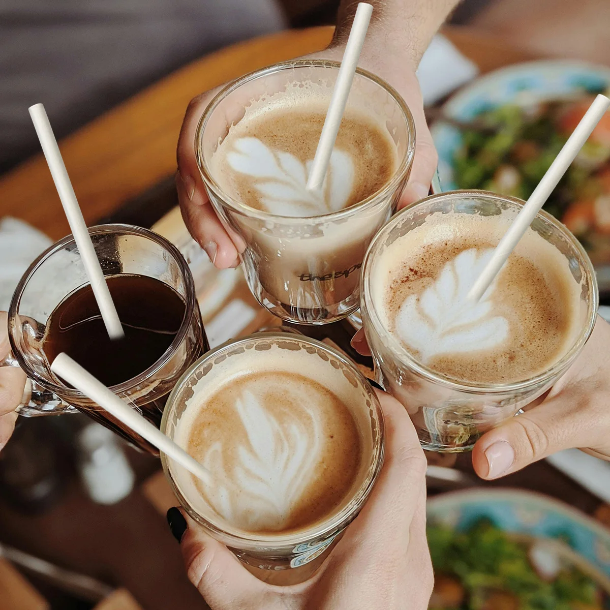 Paper Straws 6*190mm White Paper Straw Drinkware Disposable for Cafes Drinking straws for Coffee Shops Beach Party