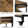 40 Inch Mobile Kitchen Island Cart on Wheels for Home Kitchen, 40 Inch Rolling Utility Trolley Cart,, Rustic Brown 5