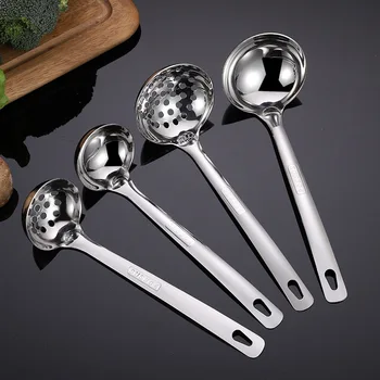 304 in acciaio inox addensare mestolo da minestra Skimmer cucchiaio da portata cucina brodo cucchiai stoviglie per la casa utensili da cucina 1