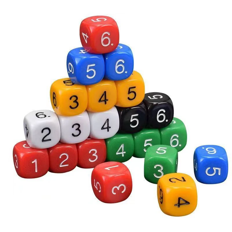 10PCS 16MM Game Dice Numbered 1-6 Math Manipulative Cubes Learning Activities Montessori Materials Educational