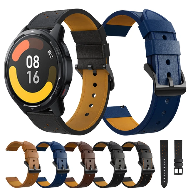 Correa de cuero genuino para Xiaomi MI Watch S1 Active /S1, banda de reloj  de 22mm, Color 2 - AliExpress