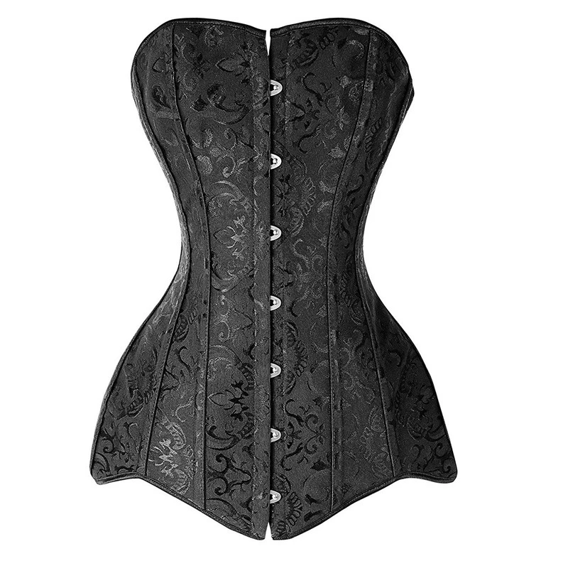 Long Torso Gothic Corset Slimming Waist Trainer Modeling Strap Overbust Steel Bone Corselet Tummy Control Girdle