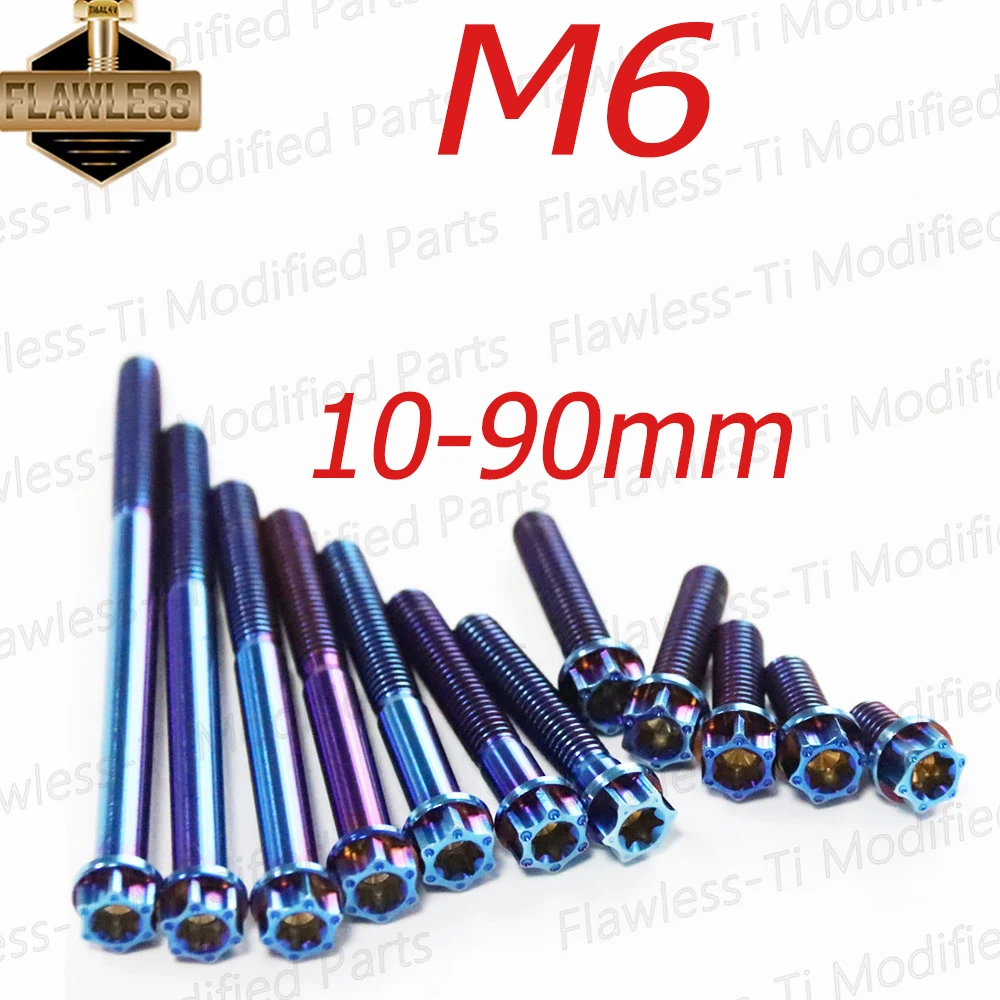 Titanium Bolts FLAWLESSTI M6&times;10-90 mm Gr5 Crankcase Engine Clutch For Xmax 300 Tmax 560 Vespa Sprint 150 Primavera 150