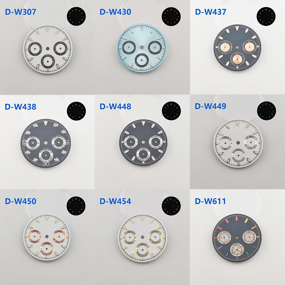 Watch Accessories VK63 dial panda dial 29mm Customizable Watch Accessories suitable for 39mm case quartz watch VK63 movement fit Daytona