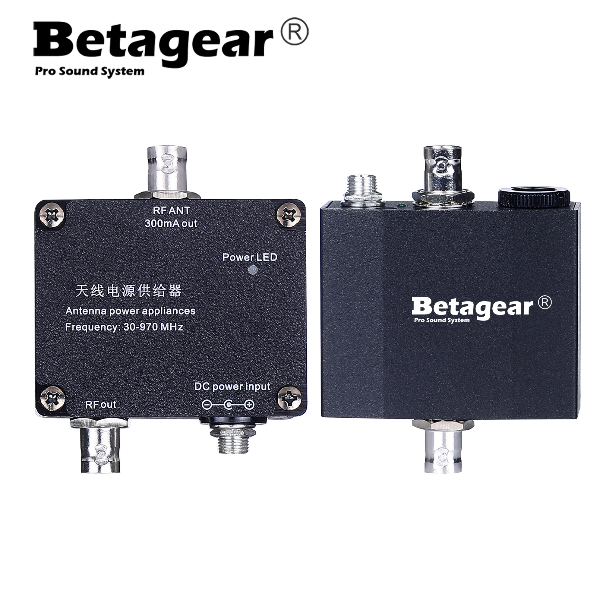 Betagear-antena de Alimentação Signal Booster Spliter para Microfone sem Fio 912v 30-970mhz