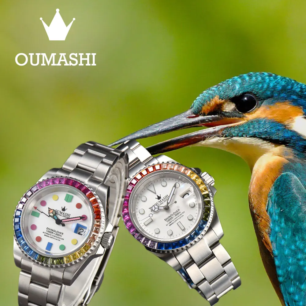 OUMASHI Men's Watch NH35 Mechanical Automatic Watch Business Leisure Sports Ceramic Ring Sapphire Corgeut Watch