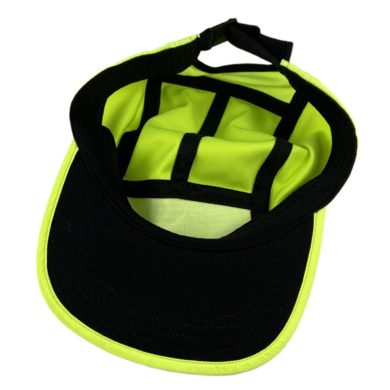 Custom Logo Fluorescent Baseball Caps For Men Women Quick Dry Flat Brim 5 Panel Snapback Hats Adjustable Hip Hop Skateboard Cap 5