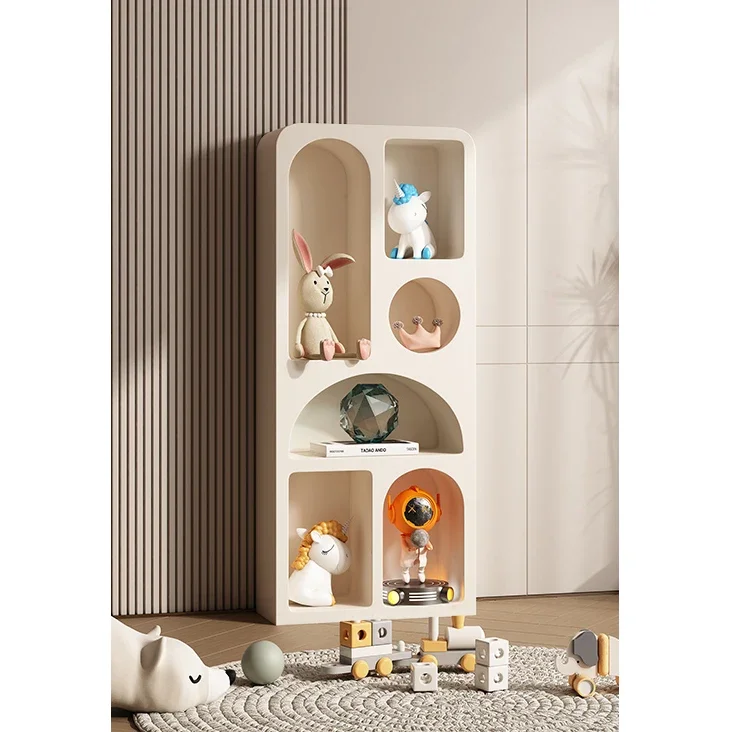 Modern nordic style living room home furniture children white or black storage bookshelf wooden cabinets
