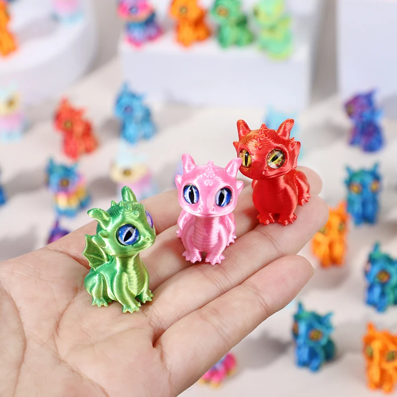 5/10/20Pcs Cute Mini Dragon Ornaments Kids Birthday Party Favors Pinata Filler Gifts 3D Printed Animal for Home Table Decoration
