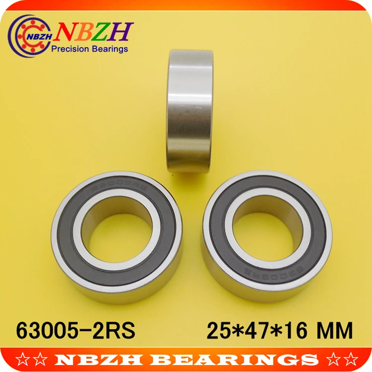 

NBZH bearingExcavator Bearing 63005 2RS 63005-2RS 25*47*16mm 25X47X16mm Double Shielded Deep Ball Bearings Large Breadth