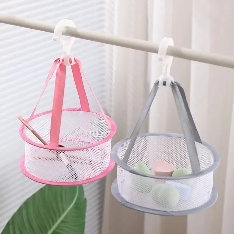 Drying Clothes Drying Bag Mesh Pocket Anti Deformation Mesh Basket Makeup Brush Storage Powder Puff Household Use Air Drying