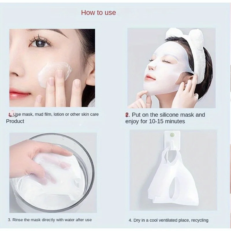 Masque Réutilisable en Tissu 3 Couches - Lot de 1, Blanc/Rose/Or