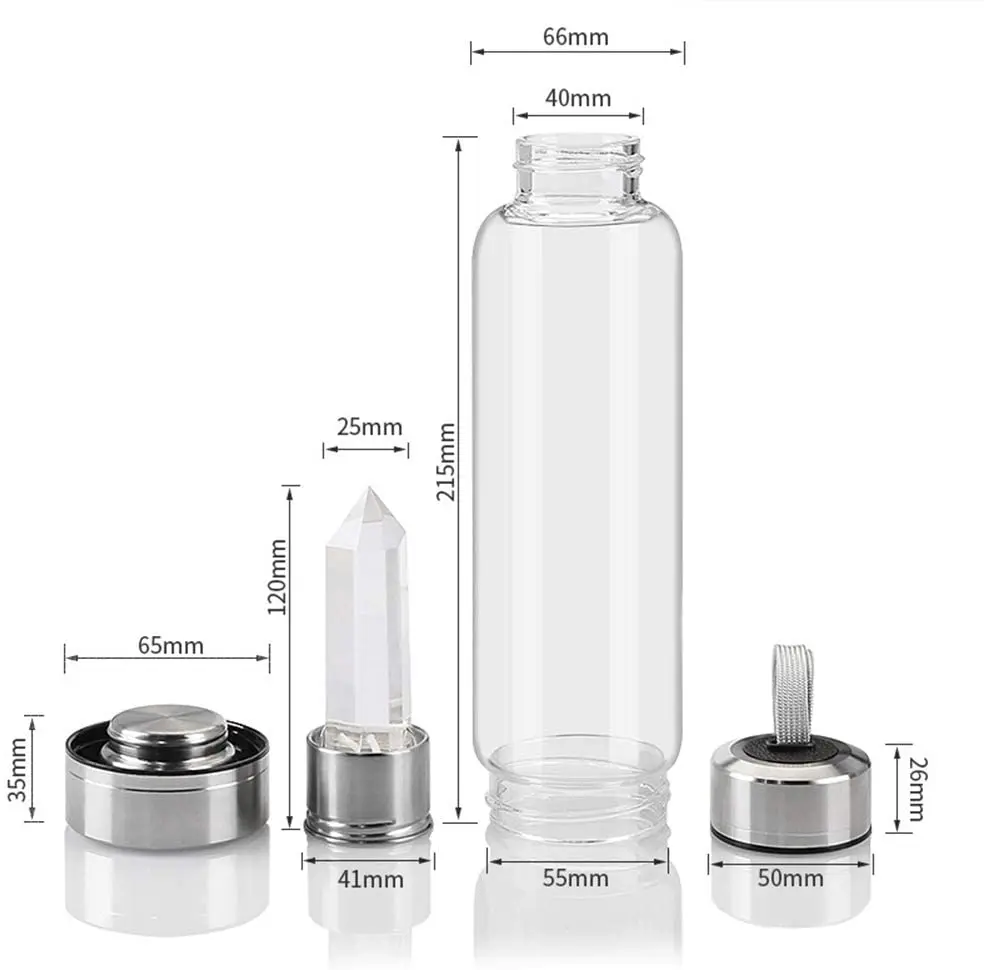 Water Bottle Sports Water Bottle Sports Bottle Stainless Steel Water Bottle Plastic Water Bottle Glass Bottle Crystal Water Bottle Gem Water Bottle Crystal Glass Energy Wellness Gem With Removable Natural Center