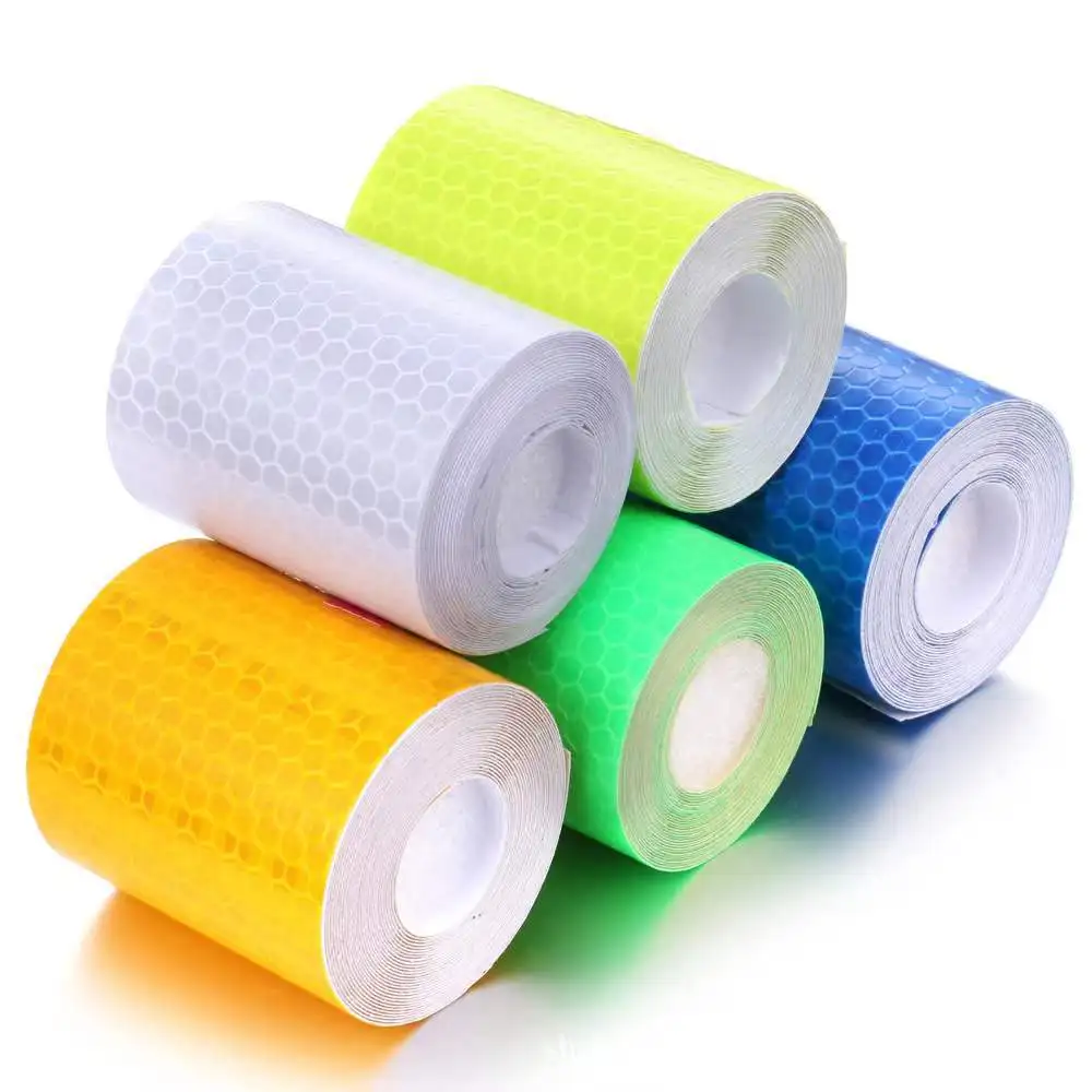 5cm*100cm Red White Yellow Night Reflective Warning Sticker Car Bicycle ...
