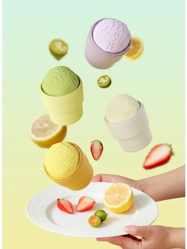 Description Picture 3 of item1Popsicle Mold Silicone Ice Cream Mold Cup With Popsicle Stick Food Grade Kid Handmade Ice Cream Maker Summer Bar Tools