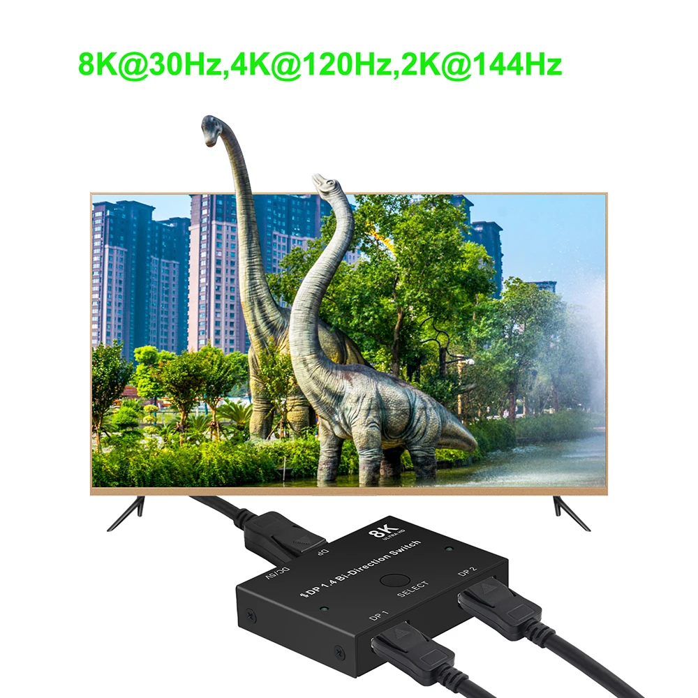 CABLEDECONN Commutateur bidirectionnel HDMI 2.1 Ultra 8K HD 8K @ 60 Hz 4K @  120 Hz 1 2out