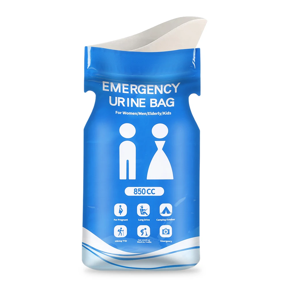 Disposable Urinal Bag Outdoor Emergency Urinate Bags Leakproof Portable Urine Bag 850ml Emergency Pee/Wee Bags for Traffic Jams