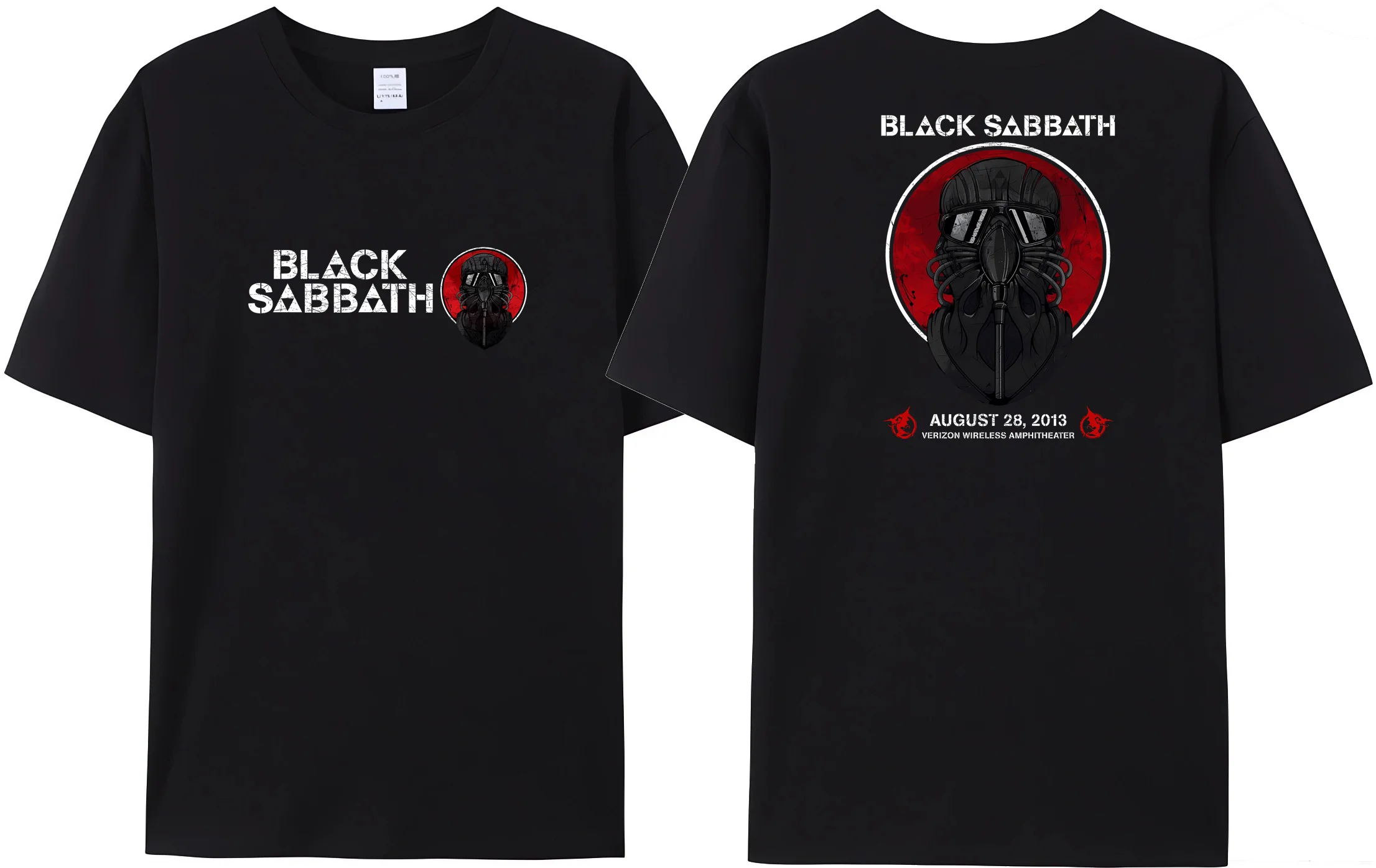 Черная футболка Sabbath для мужчин, популярная Ретро футболка VERIZON WIRELESS AMPHITHEATER rock, Женская Повседневная Двусторонняя Футболка