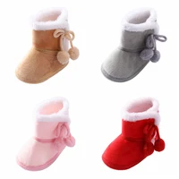 Winter Newborn Baby Boots Pompom Plus Velvet Snow Booties Warm baby Girl Shoes Soft Sole Indoor Walking Shoes 5