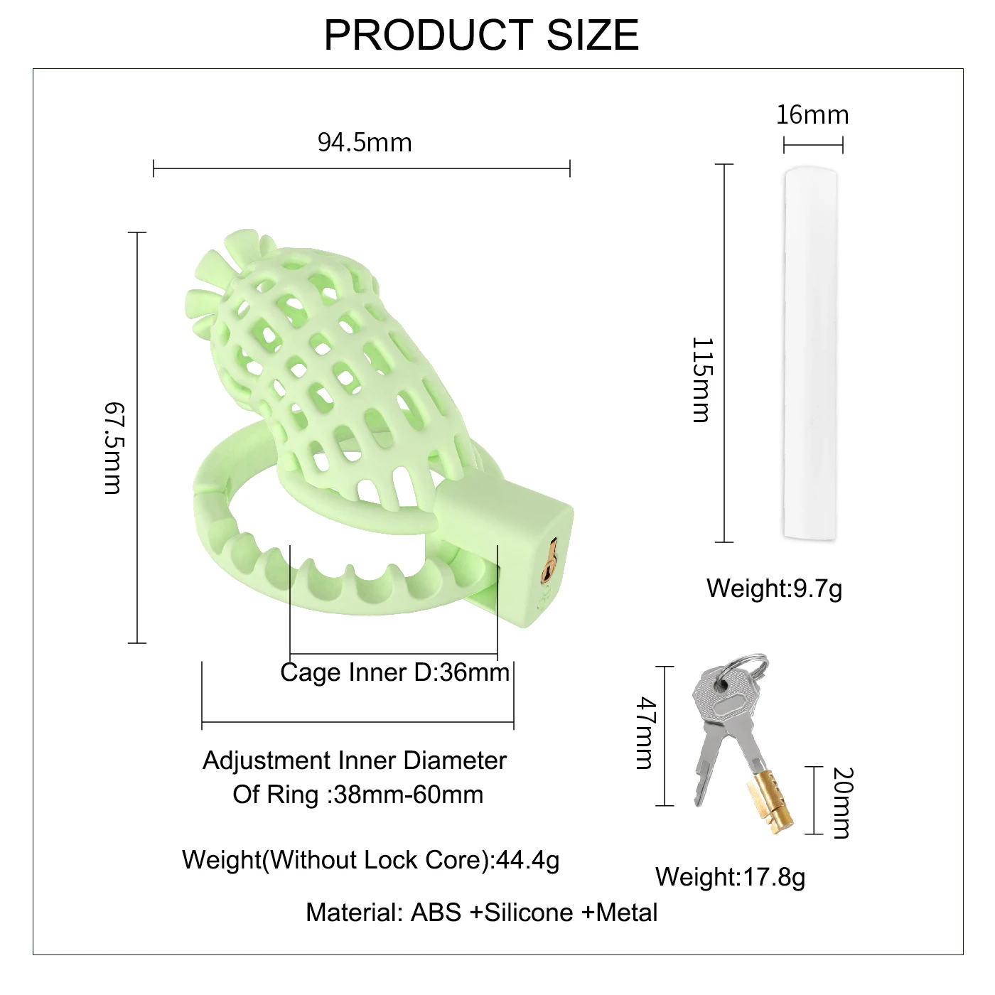 Runyu 3D Printed Urethra Chastity Lock Reticular Penis Bondage Adult Men's Chastity Cage Cock Restriction BDSM Abstainer Sextoys