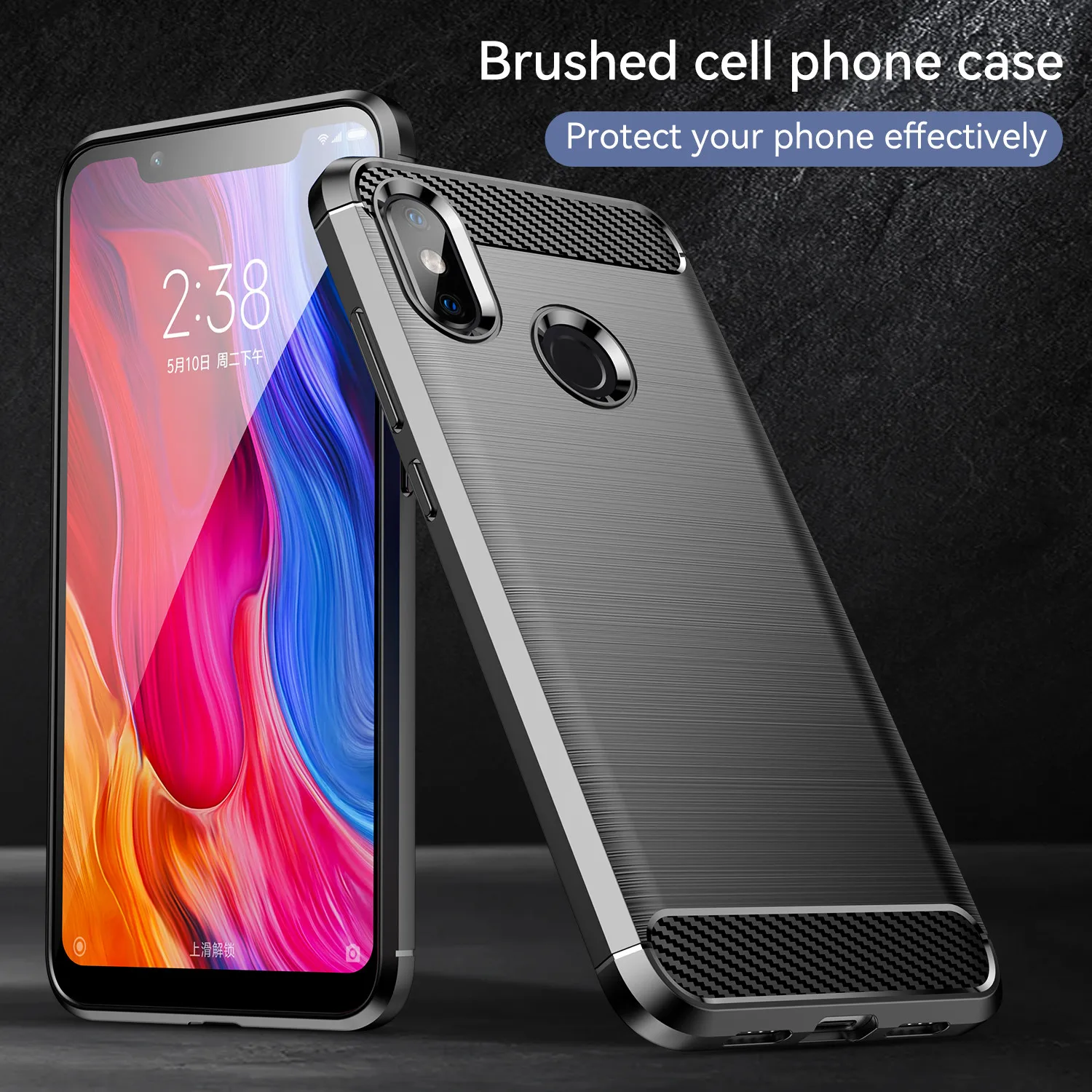 Shockproof Carbon Fiber Silicone Phone Case