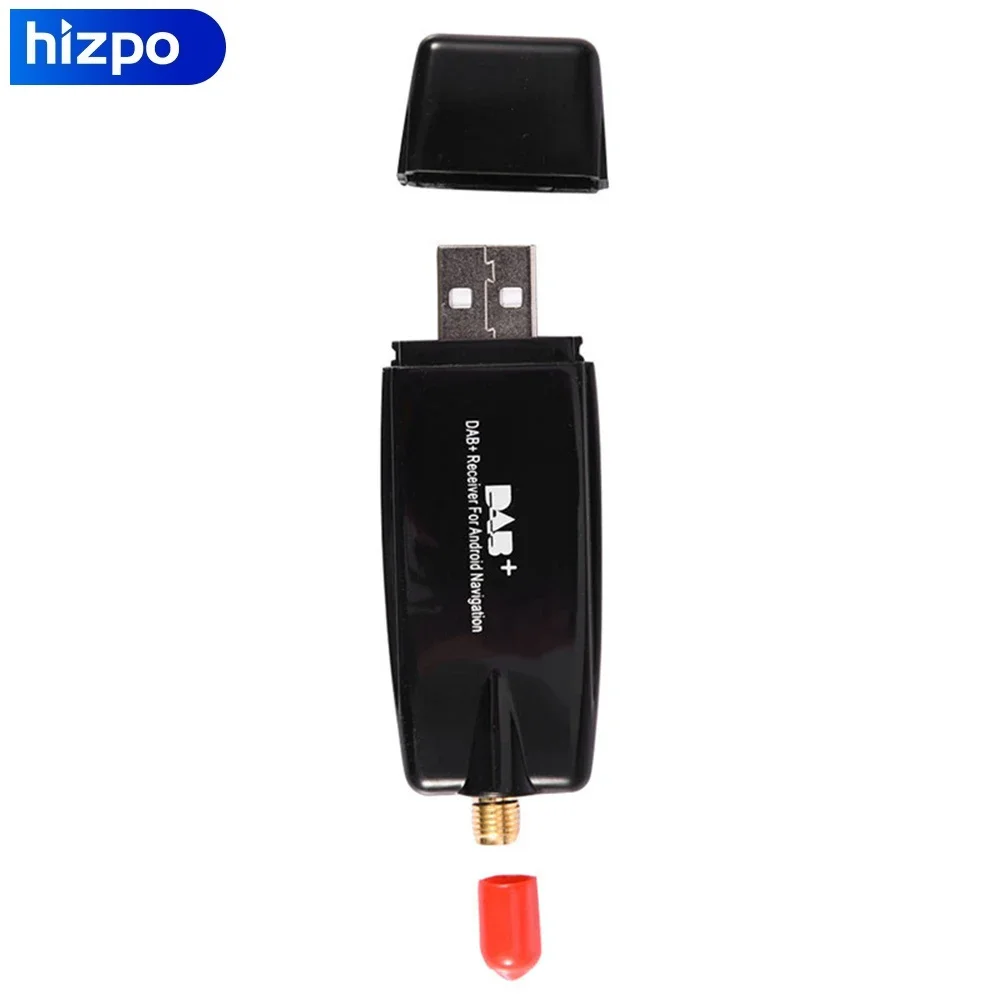 Hizpo Android DAB + antena z adapterem USB Radio samochodowe z androidem odtwarzacz odbiornik Stereo GPS do uniwersalna głowica urządzenia multimedialnego PC