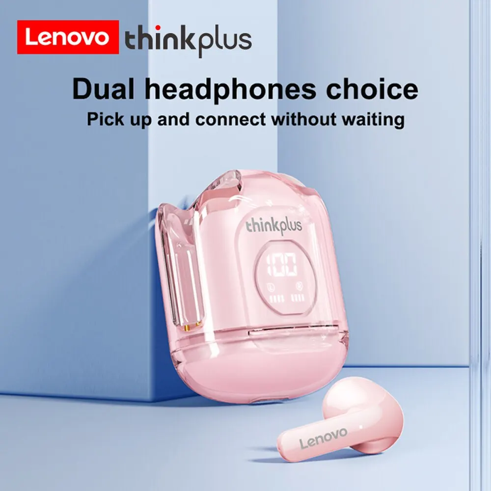 밴드 디지털 디스플레이 XT65Lenovo Thinkplus 블루투스 이어폰, 무선 바이노럴 TWS5.3 스포츠용