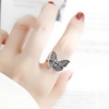 WYEAIIR 925 Sterling Silver Retro Hollow Butterfly Creativity Literature Resizable Opening Ring For Women Luxury Jewelry 2