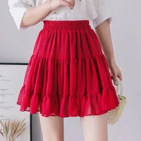 Korean Street Fashion Tutu Pleated Skirt Summer Sexy Short Skirts Plus Size Chiffon Mini School Skirt Solid Color Basic Skirts - Image 3