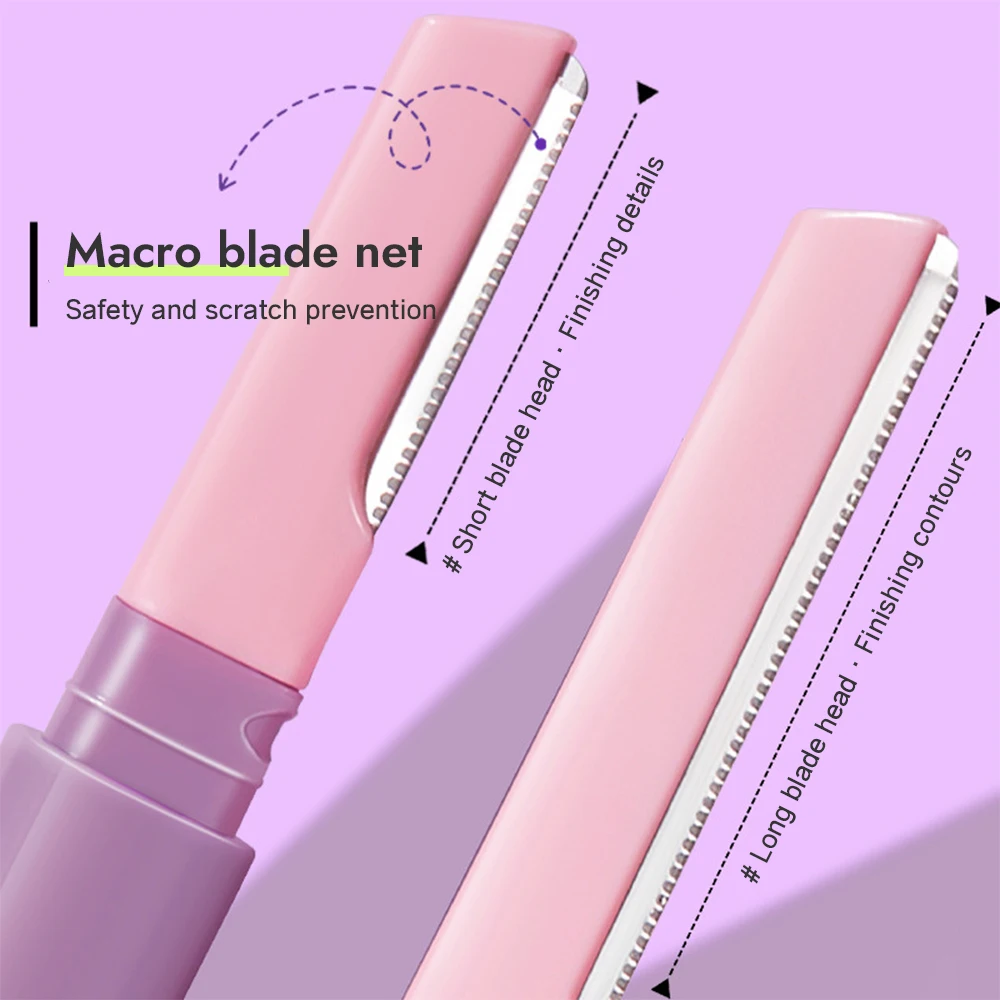 Double Head Macro Eyebrow Trimmer Safe And Scratch-proof, Sharp & Portable Eyebrow Razor For Beginner Makeup Tool 2