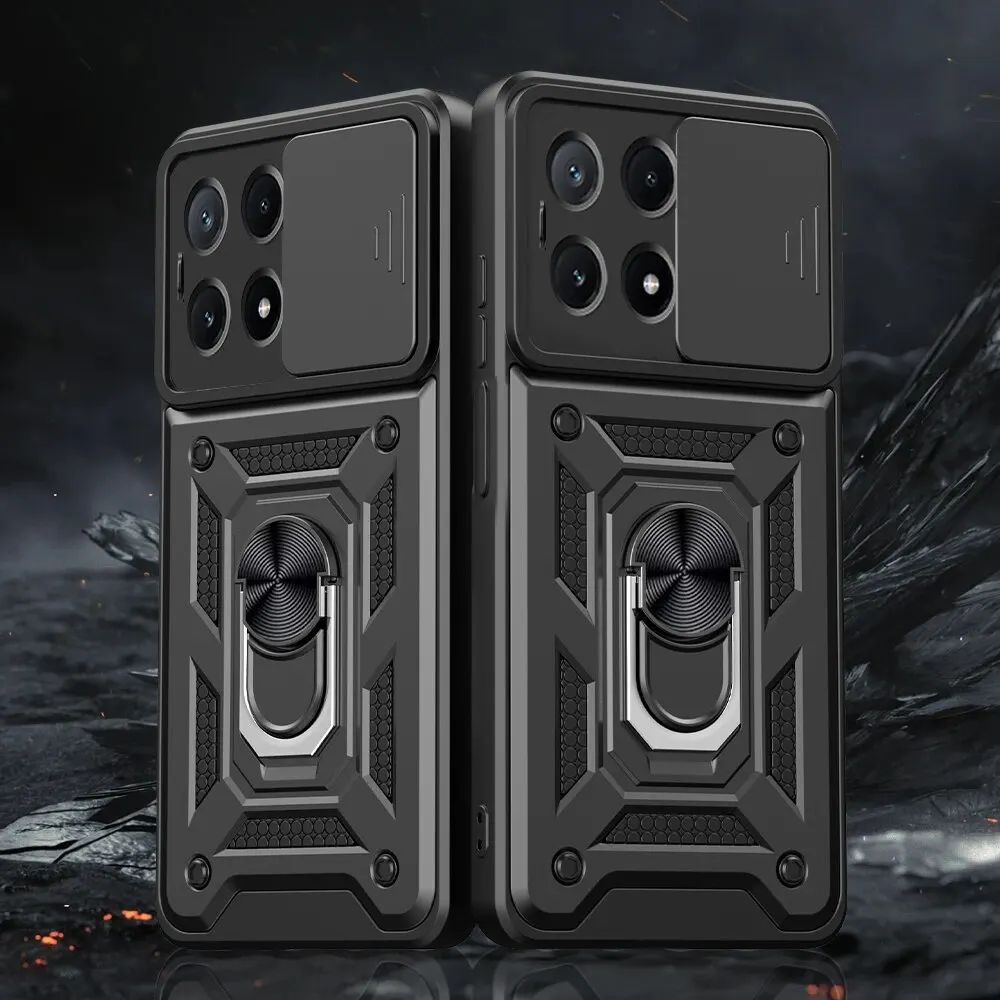 Shockproof Armor Case with Car Magnetic Holder Ring and Camera Protection