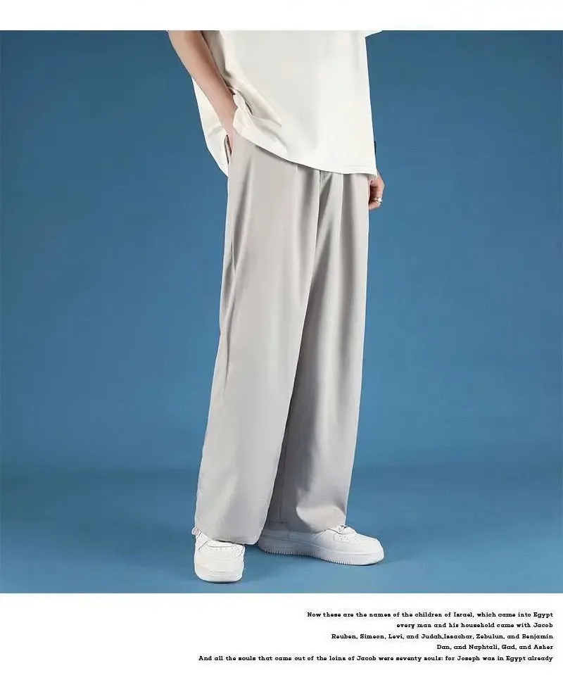 Men's Loose-fit Ice Silk Pants Summer Thin Straight-leg Casual Pants Trendy Wide-leg Sweatpants Casual For Men 12 S008298afd3d246e1b3c2cc7fdba766cer