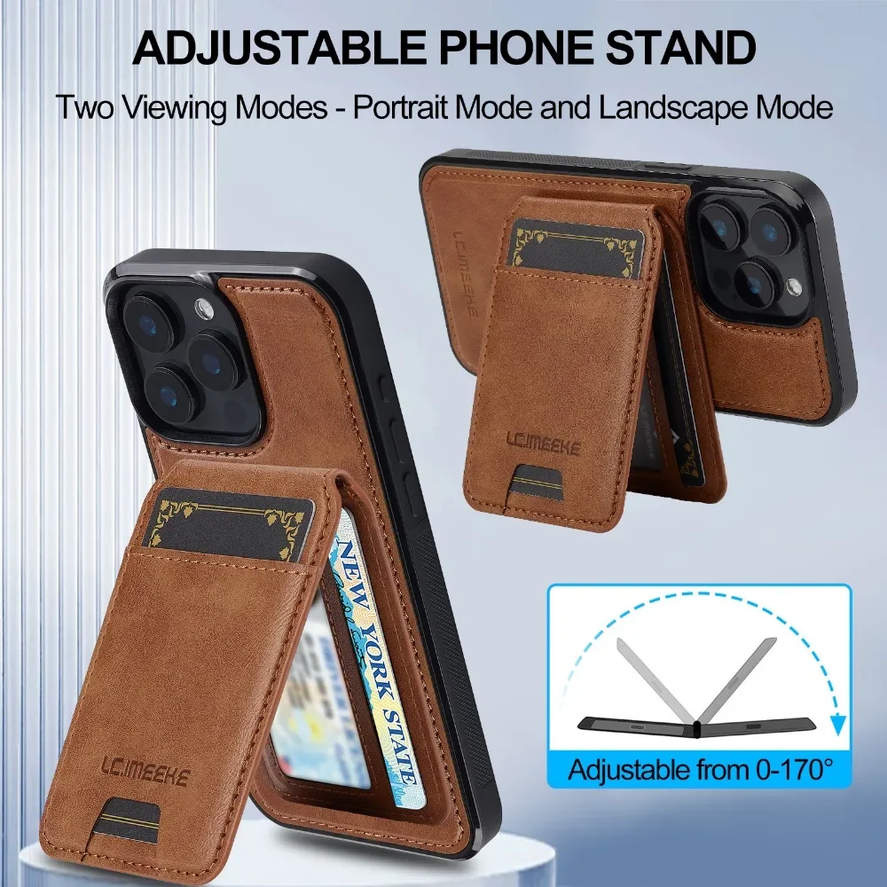 Magnetic Card Holder Wallet with Detachable Case