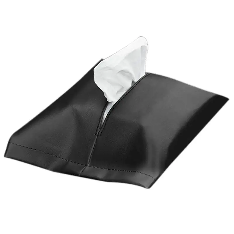 

Car Tissue Box Holder Adjustable Buckle PU Leather Car Tissue Box Easy Access Creative Paper Bag Retractable Strap Storage Box