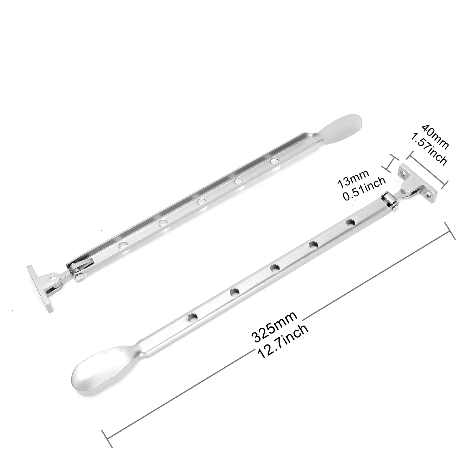 2Pcs/Lot 12 Inch Casement Window Latch Adjustable Window Push Rod Windbreak Support With Screws for Metal Windows, Safe Lock