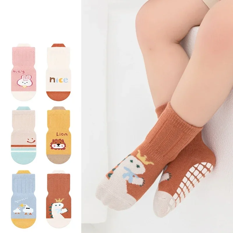 Spring Autumn Children Kids Anti-slip Long Socks Cartoon Soft Baby Toddler Home Trampoline Socks Boys Girls School Sports