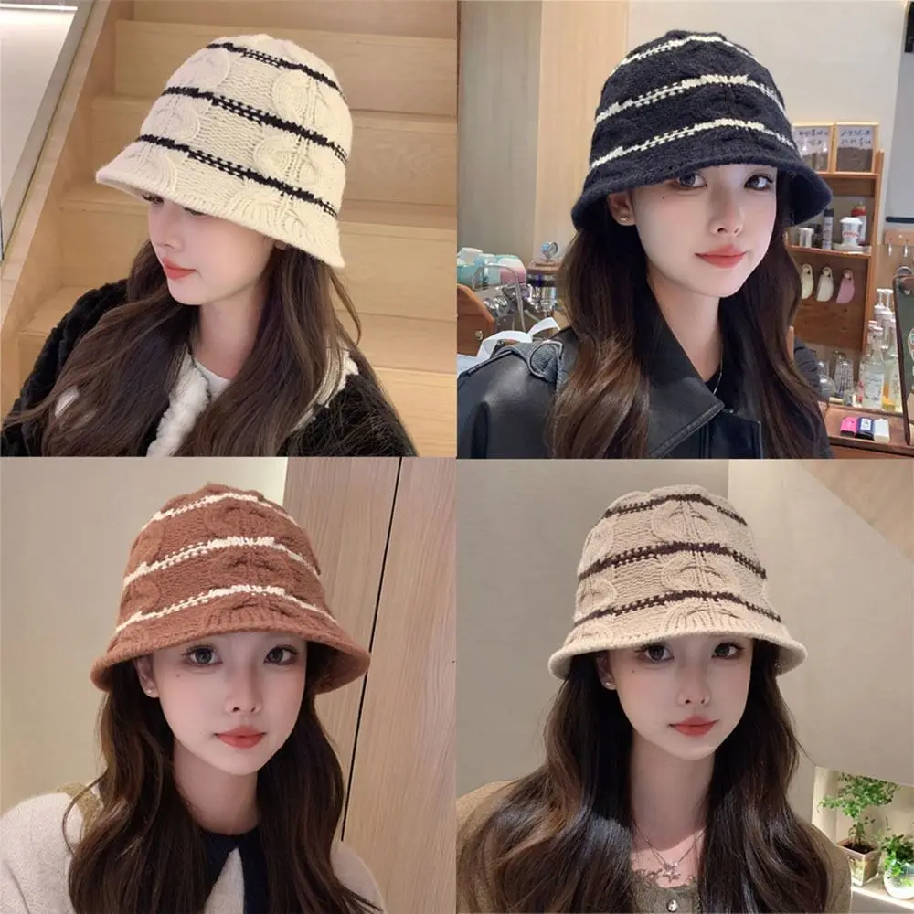 

Windproof Basin Hat Elegant Winter Warm Thickened Dome Cap Cold-proof Bucket Hat Winter