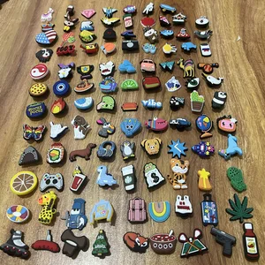 10/30/50/100 Pcs Shoes Charms Accessories Decoration Buckle Lot Charms for Crocs Women Cartoon Animals Anime Flower  Pack Set