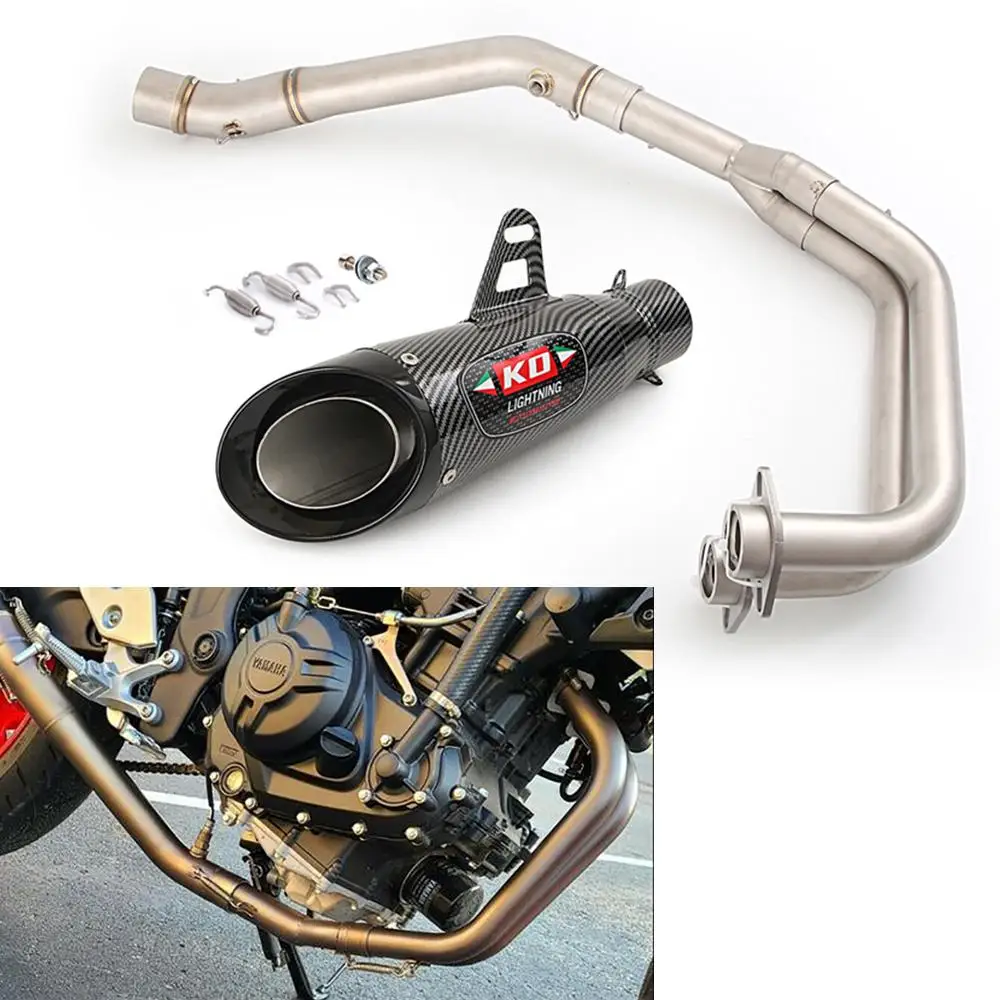 

51MM Exhaust Pipe For YAMAHA YZF R25 14-23 R3 15-23 MT03 MT25 16-23 Motorcycle Muffler Header Pipe No DB Killer Stainless Steel