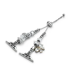 Elegant Bling Metal Bracelet Strap for Smartwatches - Women's Jewelry Collection (2 silver butterfly)