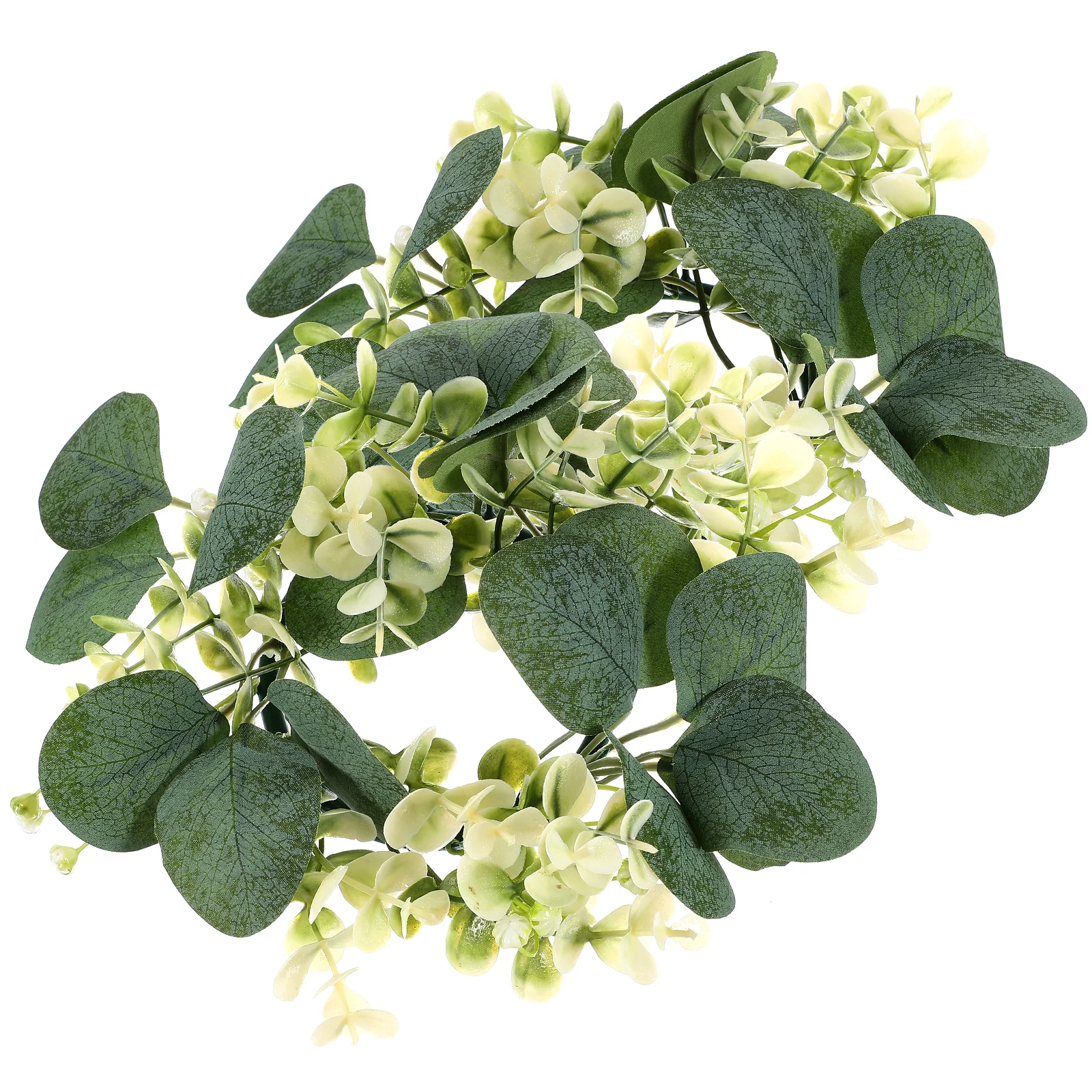 

2 Pcs Candlestick Garland Wedding Decor Rings Wreaths Christmas Silk Flower Artificial Eucalyptus