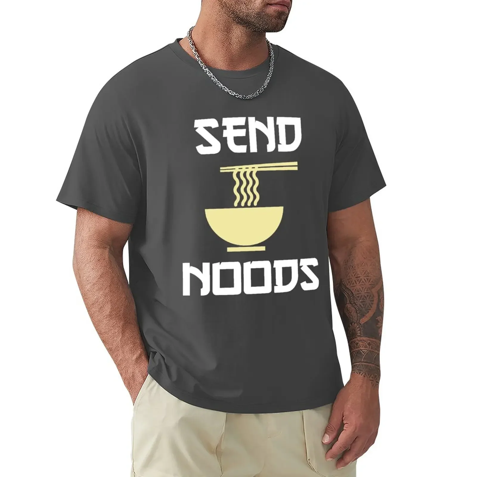 Invia Noods Ramen Noodles T-Shirt Anime Clothes Funnys Magliette Pesanti Per Uomo
