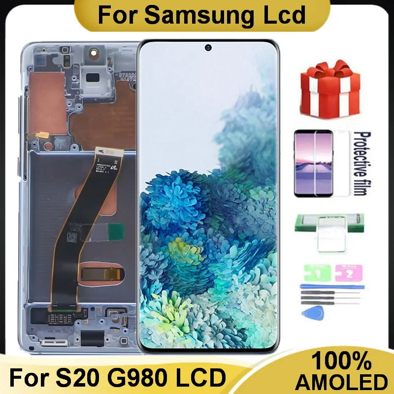 

ЖК-дисплей Super AMOLED для Samsung Galaxy S20 G980 G980F G980F/DS G980U G980B, ЖК-дисплей с сенсорным экраном, дигитайзер, замена, ремонт