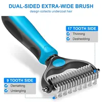 Two Sided Pet Grooming Comb Deshedding Brush Stainless Steel Skin Friendly for Dogs Cats Long Short Hair Removal Brush 6
